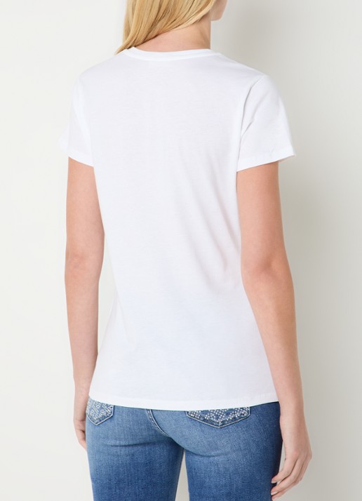 Liu Jo T-shirt met logoprint en strass - achterkant 2 zand