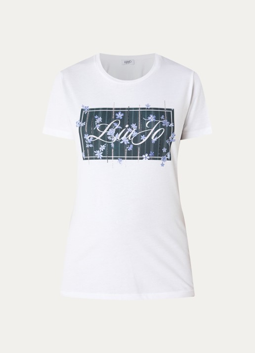Liu Jo T-shirt met logoprint - voorkant 3 wit