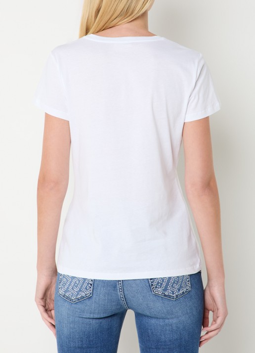 Liu Jo T-shirt met print en strass - achterkant 4 groen