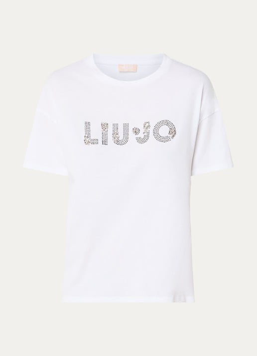 Liu Jo T-shirt met strass - voorkant 2 wit