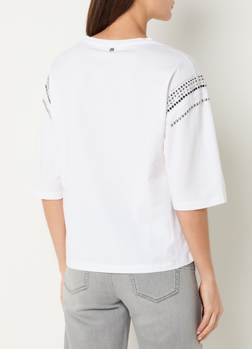 Liu Jo T-shirt met strass - achterkant 3 wit