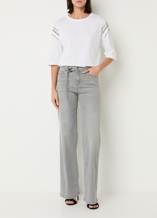 Liu Jo T-shirt met strass - voorkant 2 wit