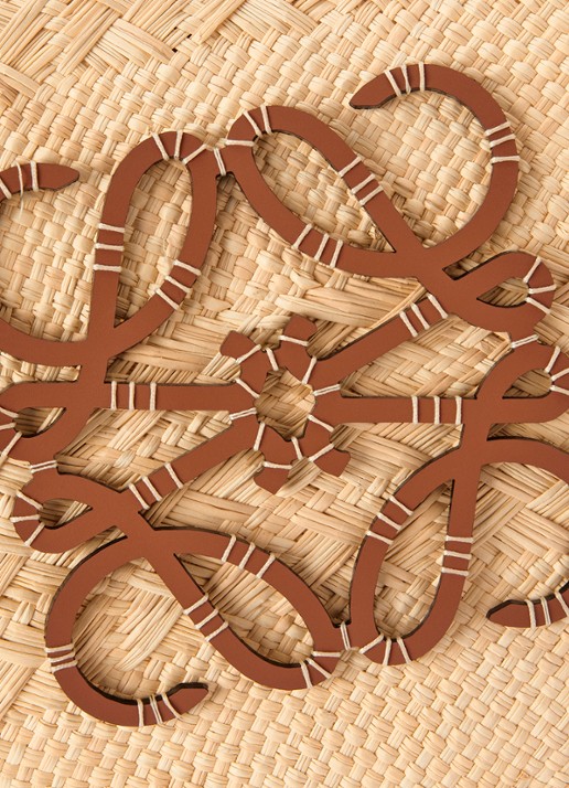 LOEWE Anagram Basket Large shopper met kalfsleren details - detail 2 lichtbruin