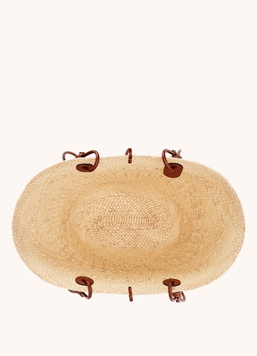 LOEWE Anagram Basket shopper met kalfsleren details - detail bruin