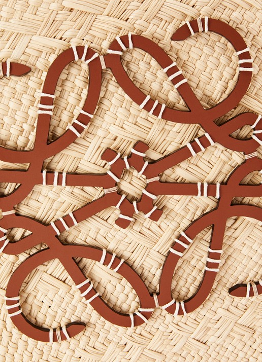 LOEWE Anagram Basket shopper met kalfsleren details - detail 2 bruin