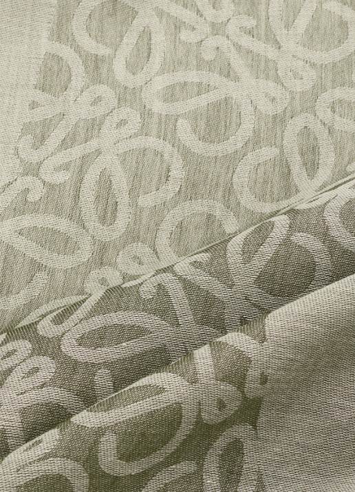 LOEWE Anagram pareo met logoprint 190 x 105 cm - detail khaki