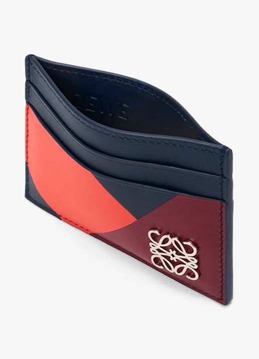 LOEWE Anagram pasjeshouder van kalfsleer - voorkant 3 donkerblauw