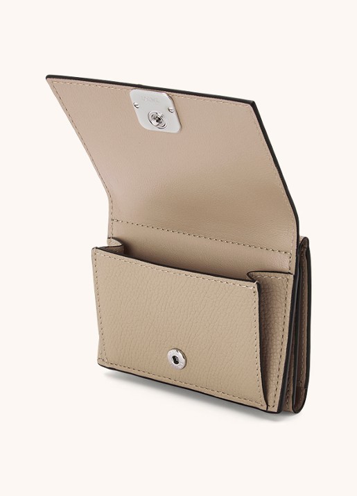 LOEWE Anagram portemonnee van kalfsleer - voorkant 6 zand