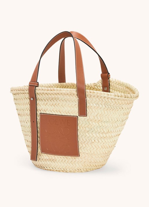 LOEWE Basket handtas met kalfsleren details - achterkant 8 camel