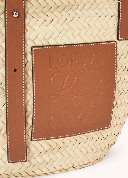 LOEWE Basket handtas met kalfsleren details - detail 3 camel