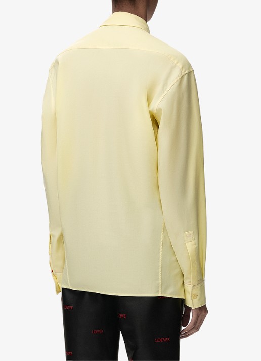 LOEWE Blouse in zijdeblend - achterkant 3 lichtgeel