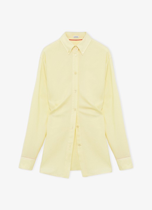 LOEWE Blouse in zijdeblend - voorkant lichtgeel