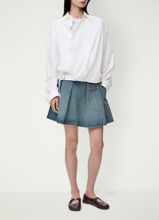LOEWE Blouse met ceintuur - voorkant 3 wit