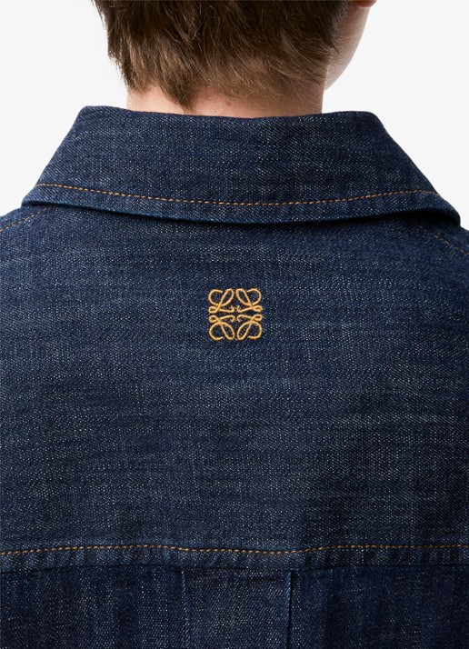 LOEWE Blouse van denim met ceintuur - detail 4 indigo