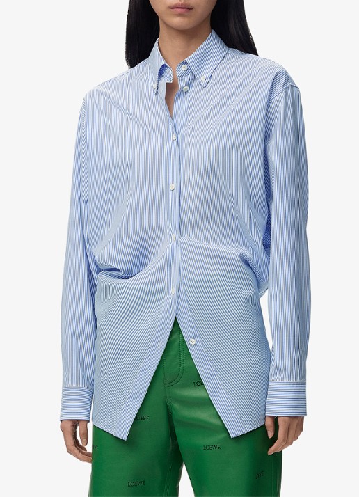 LOEWE Blouse van wol met streepprint