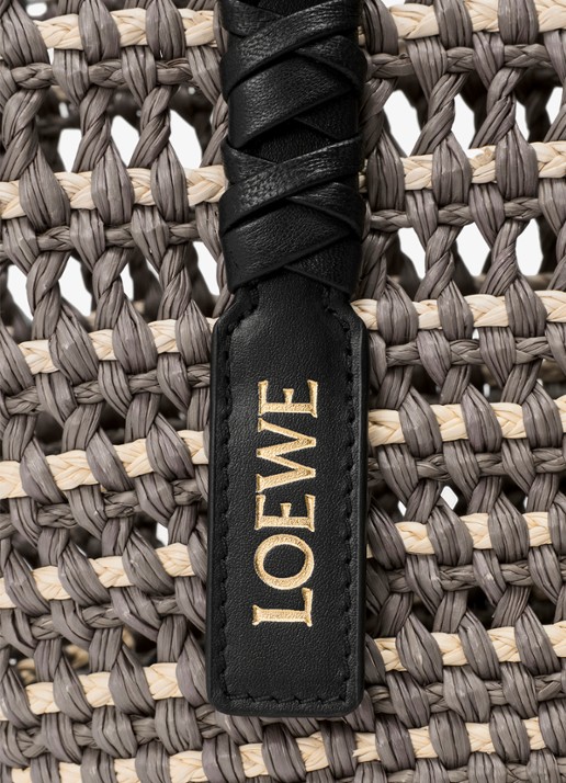 LOEWE Braid Medium shopper van raffia - detail 6 khaki