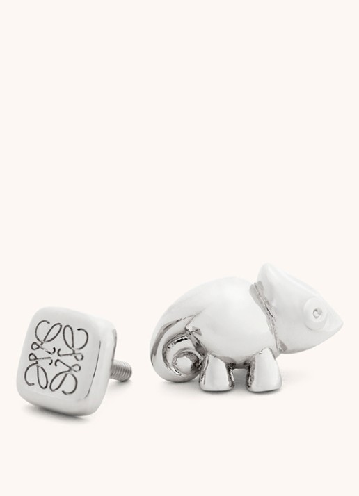 LOEWE Chameleon tasbedel met logo - achterkant 3 zilver