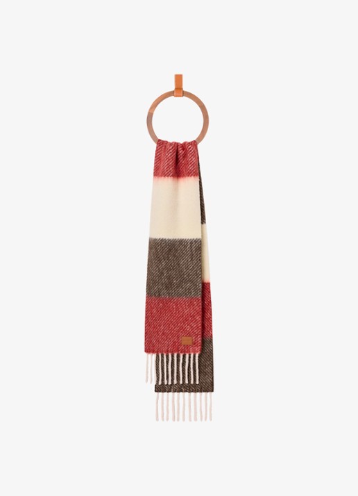 LOEWE Fijngebreide sjaal in alpaca wolblend 212 x 27 cm - voorkant 3 bruin