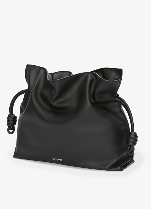 LOEWE Flamenco Large clutch van kalfsleer - detail zwart