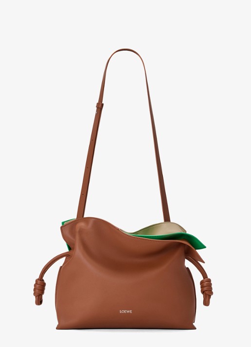 LOEWE Flamenco Layers Medium clutch van kalfsleer - detail 2 bruin