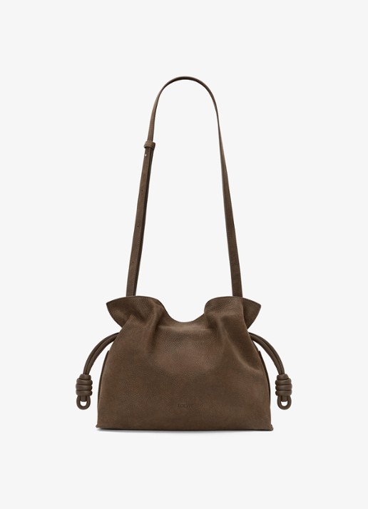 LOEWE Flamenco Medium clutch van kalfsleer - detail 6 bruin