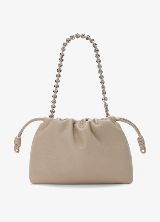 LOEWE Flamenco Medium schoudertas van kalfsleer - achterkant 8 zand