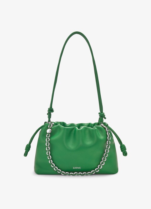 LOEWE Flamenco Medium schoudertas van lamsleer - detail 3 groen
