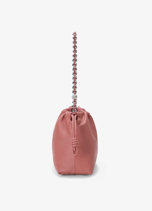LOEWE Flamenco Medium schoudertas van leer - detail 4 zalmroze