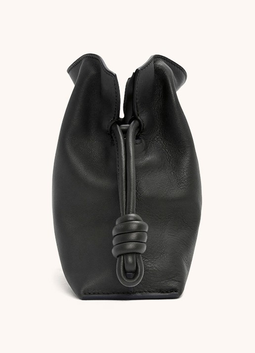 LOEWE Flamenco Mini clutch van kalfsleer - achterkant zwart