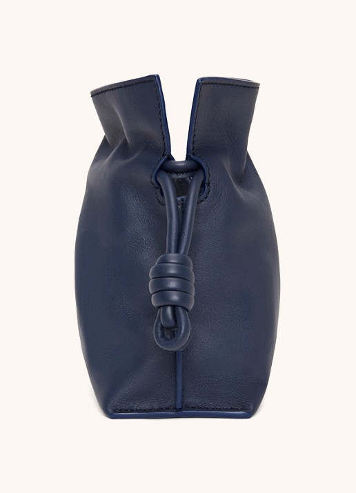 LOEWE Flamenco Mini clutch van kalfsleer - achterkant 8 donkerblauw