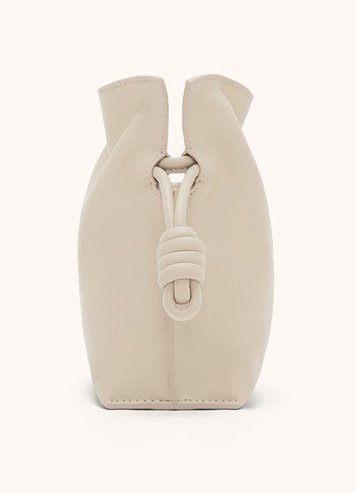 LOEWE Flamenco Mini clutch van kalfsleer - detail 3 beige
