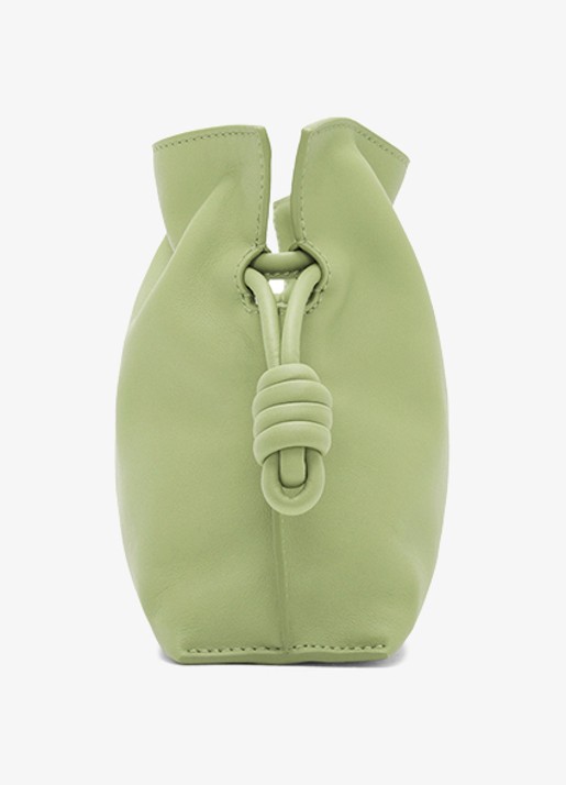 LOEWE Flamenco Mini clutch van kalfsleer - achterkant 5 lichtgroen