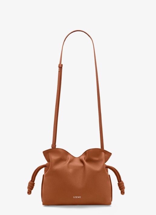 LOEWE Flamenco Mini clutch van kalfsleer - detail 2 bruin