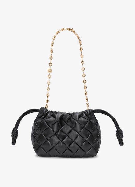 LOEWE Flamenco Mini clutch van leer - detail 2 zwart
