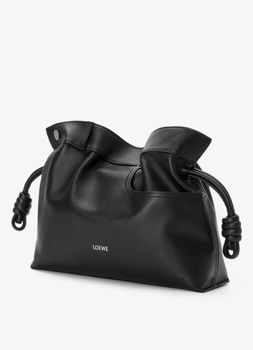 LOEWE Flamenco Panta M clutch van kalfsleer - voorkant 2 zwart