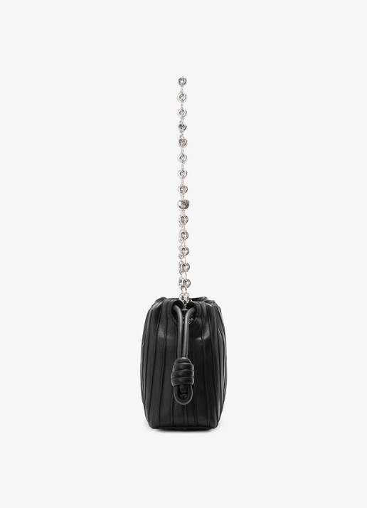 LOEWE Flamenco Pleated Mini schoudertas van kalfsleer - detail 2 zwart