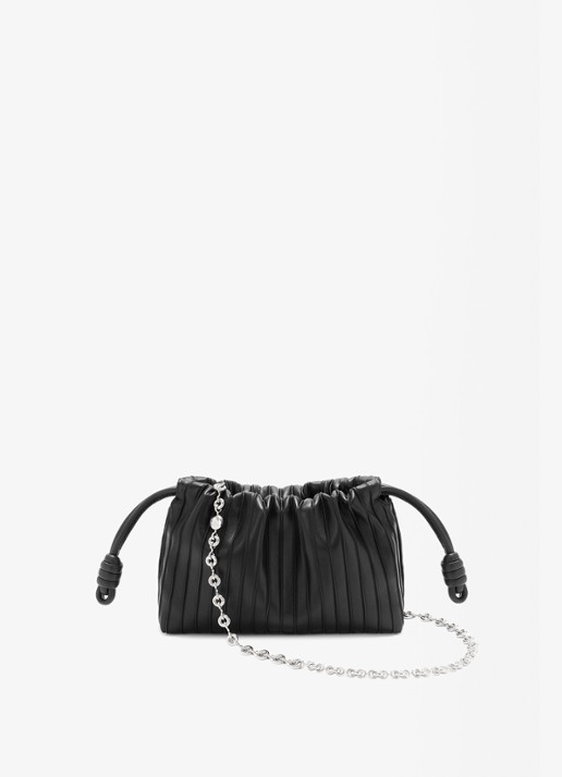 LOEWE Flamenco Pleated Mini schoudertas van kalfsleer
