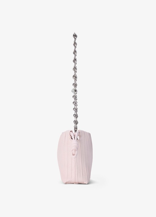 LOEWE Flamenco Pleated Mini schoudertas van kalfsleer - detail lichtroze