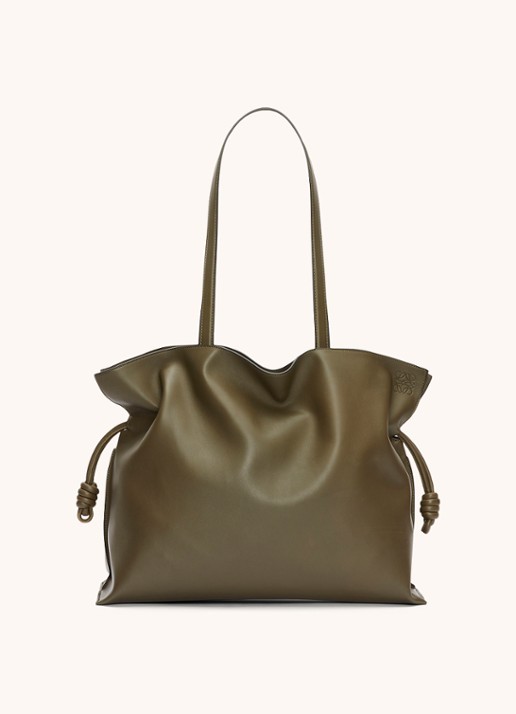 LOEWE Flamenco XL schoudertas van kalfsleer - achterkant 3 olijfgroen