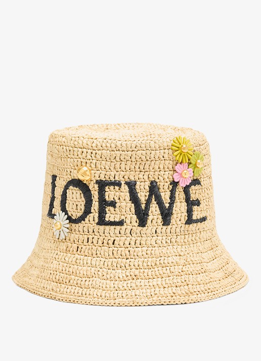 LOEWE Flower tasbedel van kalfsleer - detail 5 groen