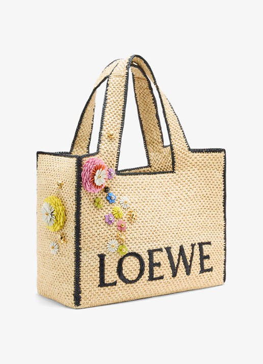 LOEWE Flower tasbedel van kalfsleer - detail 5 wit