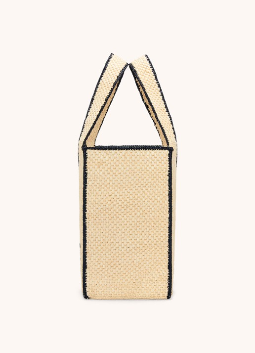 LOEWE Font Large shopper van raffia met logo - detail 4 beige