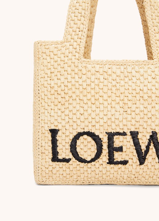 LOEWE Font Small shopper van raffia - detail 8 beige