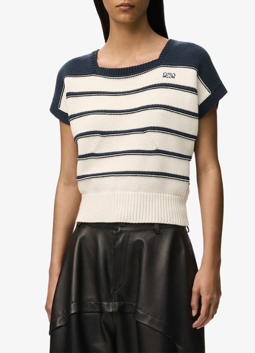 LOEWE Grofgebreide top in wolblend met streepprint