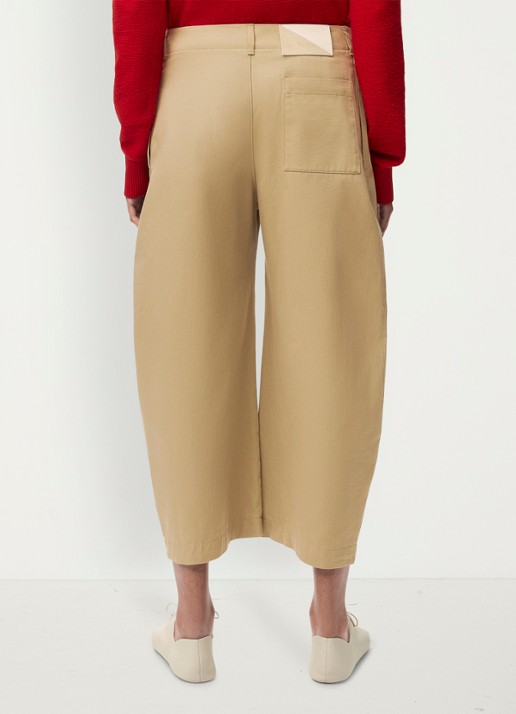 LOEWE High waist balloon fit cropped pantalon met steekzakken - achterkant 3 beige