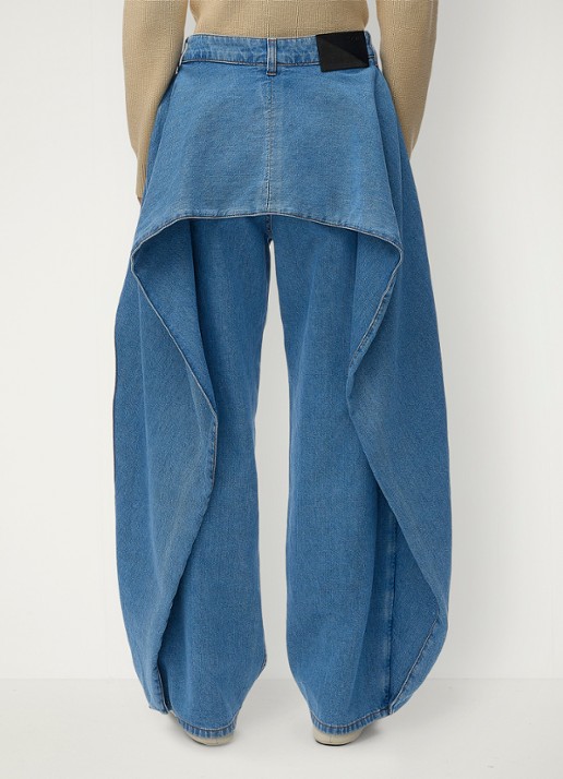 LOEWE High waist balloon fit jeans met medium wassing - achterkant indigo
