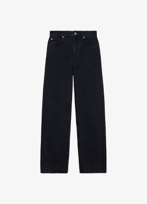 LOEWE High waist straight leg jeans met gekleurde wassing - voorkant zwart
