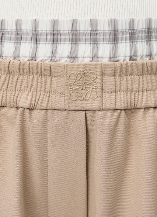 LOEWE High waist wide fit culotte met contrast - detail 2 beige