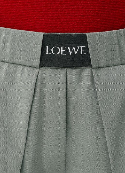 LOEWE High waist wide fit pantalon in wolblend met logo - detail 5 grijs