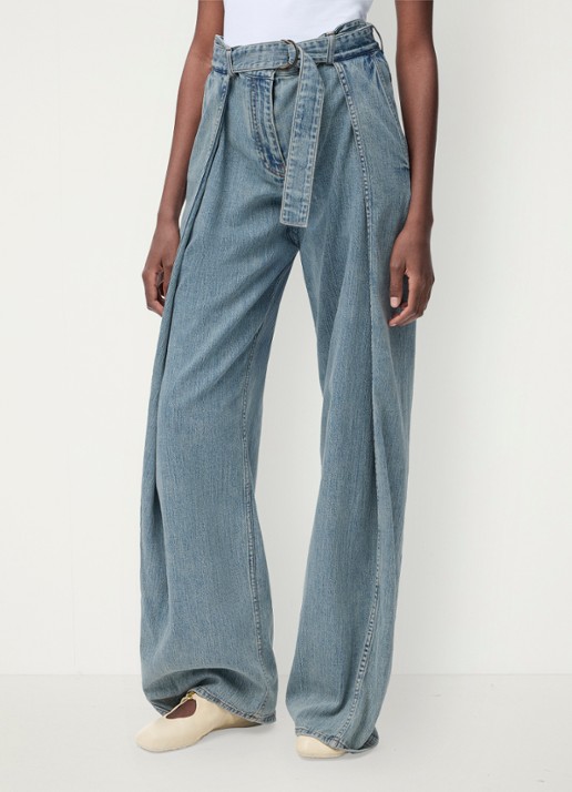LOEWE High waist wide leg jeans met ceintuur